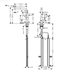Змішувач Hansgrohe Talis 270 1jet кухонний з витяжним виливом Sbox 72809670 Black Matt Чорний матовий - мініатюра 3