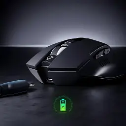 Миша бездротова INPHIC A1 з підключенням USB 2.4Gz + Bluetooth, з акумулятором та 2400 DPI, mate black - мініатюра 5