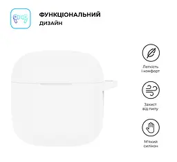 Силіконовий чохол для навушників HUAWEI FreeBuds SE 2, Hang Case, білий, ультратонкий захисний кейс товщиною 2 мм, захист від подряпин, пилу та ударів, компактний, з карабіном для кріплення, ArmorStandart (ARM79934) - мініатюра 2