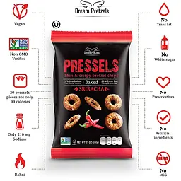 Брецелі Dream Pretzels Sriracha тонкі 200 г (847721) - мініатюра 3
