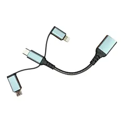 Дата кабель OTG USB 3.0 AF to USB-C + Micro 5P + Lightning 0.11m 60W XoKo (XK-AC-155) - мініатюра 2