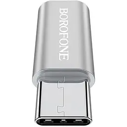 Перехідник Borofone BV4 adapter Micro-USB to Type-C Silver - мініатюра 5
