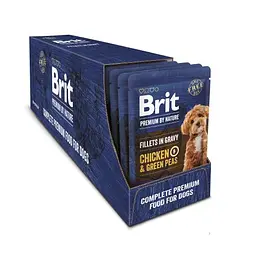Вологий корм Brit Premium Fillets in Gravy Chicken & Green Peas для собак малих порід, філе в соусі з куркою та горошком, 85 г - мініатюра 3