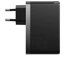 Мережевий зарядний пристрій Baseus GaN5 Pro Fast Charger 2C+U + Cable Type-C to Type-C 140W CCGP100201 Black - мініатюра 2