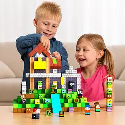 Магнітний конструктор Minecraft 100 шт по грі Майнкрафт Зомбі Mk001042 - мініатюра 6