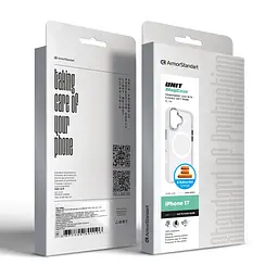 Чехол Apple iPhone 17, Unit MagSafe, белый, прозрачный, магсейф, ударопрочный, магнитный, панель-накладка с поддержкой MagSafe, с поддержкой беспроводной зарядки, TPU+PC, защита всего корпуса, ударопрочный, ArmorStandart (ARM90581) - мініатюра 7