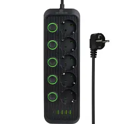 Мережевий фільтр живлення XoKo XK-SP-5-2-1-BK - мініатюра 4