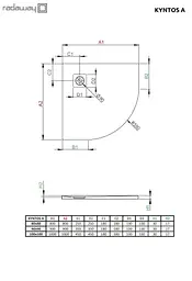 Душовий піддон Radaway Kyntos A 80x80 колір чорний HKA8080-54 - мініатюра 2