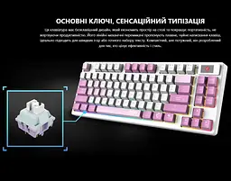 Клавиатура игровая механическая MSI FORGE GK-600 W TKL Wireless, EN/UKR/RU, RGB VIOLET - мініатюра 6