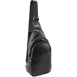 Шкіряна сумка слінг чорна Tiding Bag M56-2552A - мініатюра 6