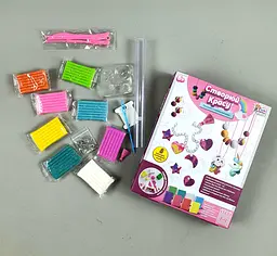 Набір полімерної глини Dankotoys 76948 "4FUN Game Club", 8 кольорів глини, форми, фурнітура, ланцюжок, еластични