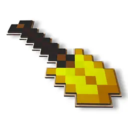 Набір іграшок Minecraft Золотий з фанери 2 шт. (кирка, лопата) (NF14) - мініатюра 4