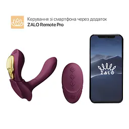 Смарт-вібратор у трусики Zalo - AYA Velvet Purple, насадка та пульт ДК - мініатюра 2