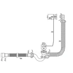 Сифон для ванни Waterstal А-40089 з переливом та гнучкою трубою 1 1/2″ 000017257 - мініатюра 2