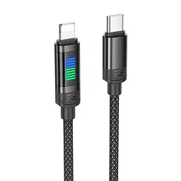 Кабель з дисплеєм Hoco U126 Lantern Lightning PD charging data cable 1.2m 27W чорний