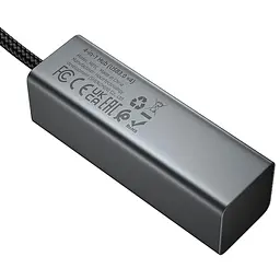 Перехідник HUB Hoco HB1C 4in1 (Type-C to 4xUSB 3.0) (0.2m) Metal gray - мініатюра 7