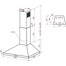 Витяжка Perfelli K 5202 SG 700 LED - мініатюра 9