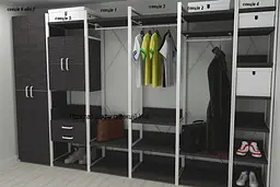 Шафа Гардероб Уні секція 2 серії Коннект Ferrum-decor 220x60x50см Білий метал ДСП Венге Магія 32 мм (FRD-104544) - мініатюра 6