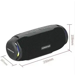 Портативна колонка Hopestar H48 20Вт LED підсвічування USB AUX FM Bluetooth чорна (H48) - мініатюра 3