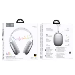 Бездротові накладні навушники Hoco W65, BT5.4, AUX, 400mAh, 45h, silver - мініатюра 4