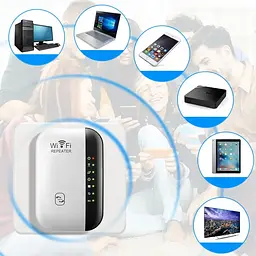 Підсилювач WiFi сигналу 2,4G до 300 Мбіт/с бездротовий Вайфай репітер роутер в розетку UKC - мініатюра 2