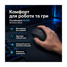 Мышка Thunderobot ML201 Wireless Black (6970796744546) - миниатюра 3