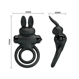 Ерекційне кільце - Pretty Love Vibrant Penis Ring III Black - мініатюра 6