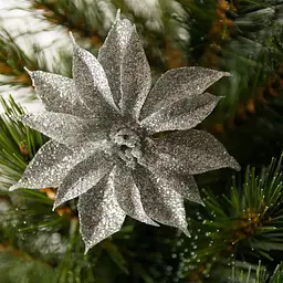 Квітка декоративна House of Seasons на кліпсі 10 см 3 шт. срібляста (8720362230816) - мініатюра 3