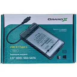 Кишеня зовнішня Grand-X HDD 2,5" USB 3.1 Type-C (HDE31) - мініатюра 5