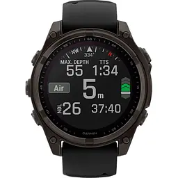 Смарт-годинник Garmin Fenix 8 Solar Sapphire 47mm Carbon Gray DLC Titanium with Black/Pebble Gray Silicone Band (010-02906-11) [115067] - мініатюра 10