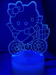 Світильник нічник 3D Hello kity, RGB 16 кольорів, USB - мініатюра 6