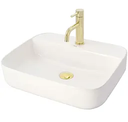 Змішувач для умивальника Rea Lungo light gold low золотий низький REA-B4520, Золотий - мініатюра 3