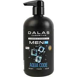Шампунь-гель для душу Dalas Cosmetics Men Aqua code 3в1, 550 мл