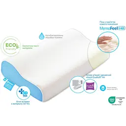 Подушка піна з пам'яттю Sonex Comfort Wave M 33x50x10/8 см (SO102069) - мініатюра 5