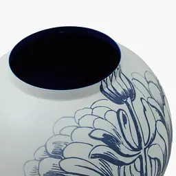 Ваза MBM HOME Елізіум залізна принт глибокий синій 230х230х210 мм (VB-02 PRINT/DEEP BLUE) - мініатюра 2