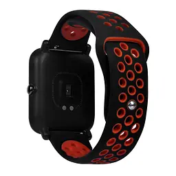Ремінець BeWatch sport-style 20 мм для смарт-годин Xiaomi amazfit BIP Чорно-червоний (1010113) - мініатюра 2
