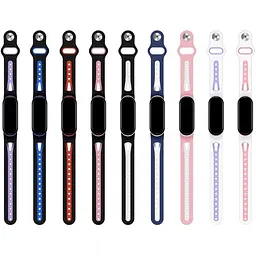 Ремінець BeCover Sport Style для Xiaomi Mi Smart Band 5 / Mi Smart Band 6 / Mi Smart Band 7 Pink-White (705173) - мініатюра 2