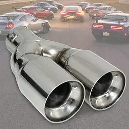 Насадка на глушник Elegant Подвійна Кругла Ø 63 х 2-76 x 235 мм Хром (EL 106 050)