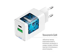Мережевий зарядний пристрій ColorWay GaN Mini 30 W White (CW-CHS053PD-WT) - мініатюра 4