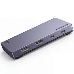 Двоканальна карта захоплення аудіо та відео UGREEN UG705 2 входи HDMI та вихід USB-C до комп’ютера 4K 60 Гц / 2K 144 Гц / 1080p 240 Гц у максимальних режимах MJPEG за недостатнього живлення потрібне додаткове живлення USB-C 5 В інтерфейс USB 3.2 Gen 2 мікрофонний та лінійний входи 3,5 мм для OBS одночасна трансляція на дві платформи через дві програми алюмінієвий корпус з вентиляційними отворами космічний сірий із чорним (35869)