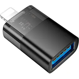 Перехідник Hoco UA36 Lightning Male to USB-A Female OTG Black [140343] - мініатюра 2