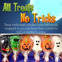 Льодяник на палочці Fusion Select Halloween Candy Lollipops 30 шт - мініатюра 5