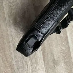 Сумка слінг чоловіча нагрудна чорна під крокодила з портом USB 486Ч - мініатюра 4