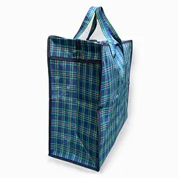 Сумка господарська №4 тканинна клітчаста на блискавці 54×47×29 см (1821926043) - мініатюра 3