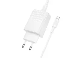 Мережевий зарядний пристрій Borofone BAS75A 30 W USB Type-C to Lightning cable White (6941991122842) - мініатюра 3