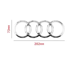 Емблема задня Audi Хром 202х72 мм на скотчі Плоска (Завод) - мініатюра 2