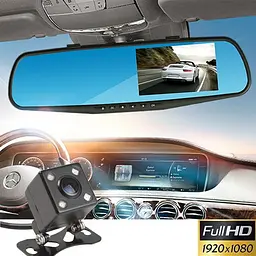 Дзеркало відеореєстратор DVR-дзеркало L-9002 4.3" 2 камери 1080P Full HD - мініатюра 4