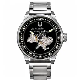 Чоловічий наручний годинник 058 Де б не був Silver-Black Steel Awarder acs0031792 - мініатюра 1