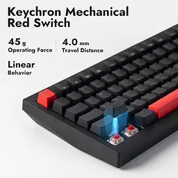 Клавіатура ігрова механічна Lemokey X4A1 Black switch Keychron Red Hot-Swap Red Led - мініатюра 4
