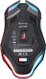Мишка Defender Katana GM-511, бездротова, ігрова, 6кн., 3200 dpi., 400 mAh, чорна - мініатюра 5